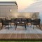 Flash Furniture Square Faux Teak Patio Table & 4 Club Chairs 4 SDA-AD723002-4-BK-GG - alternate 4